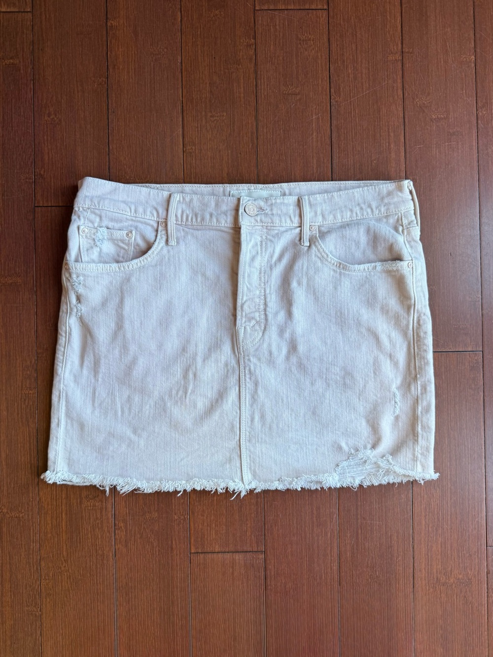 Mother The Vagabond Mini Fray Denim Skirt -‎ Size 30